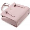 Компактная женская сумка из натуральной кожи розового цвета с ручками KARYA (19591) - 5