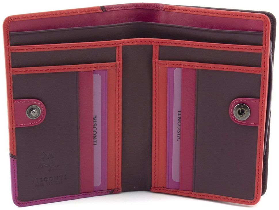 Жіночий кольоровий гаманець із натуральної шкіри на кнопці Visconti 69206