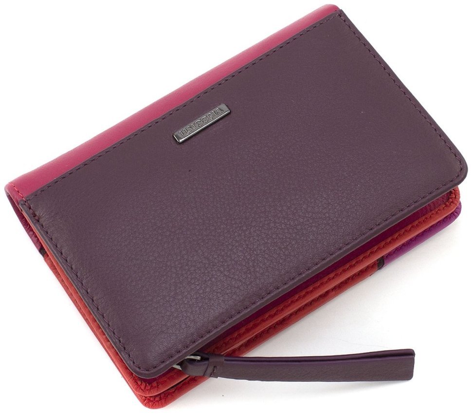 Жіночий кольоровий гаманець із натуральної шкіри на кнопці Visconti 69206