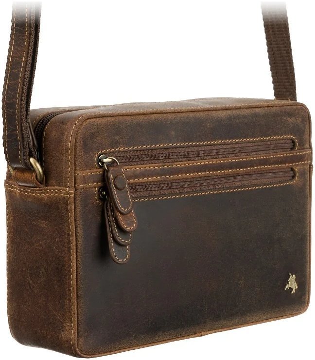Маленька жіноча сумка-кроссбоді з натуральної шкіри крейзі хорс коричневого кольору Visconti Robbie 69306