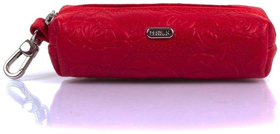 Красная женская ключница из натуральной кожи в виде цветов Desisan 80307 modnotak фото №1