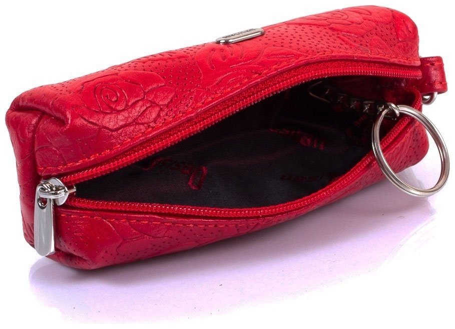 Красная женская ключница из натуральной кожи в виде цветов Desisan 80307 modnotak фото №2