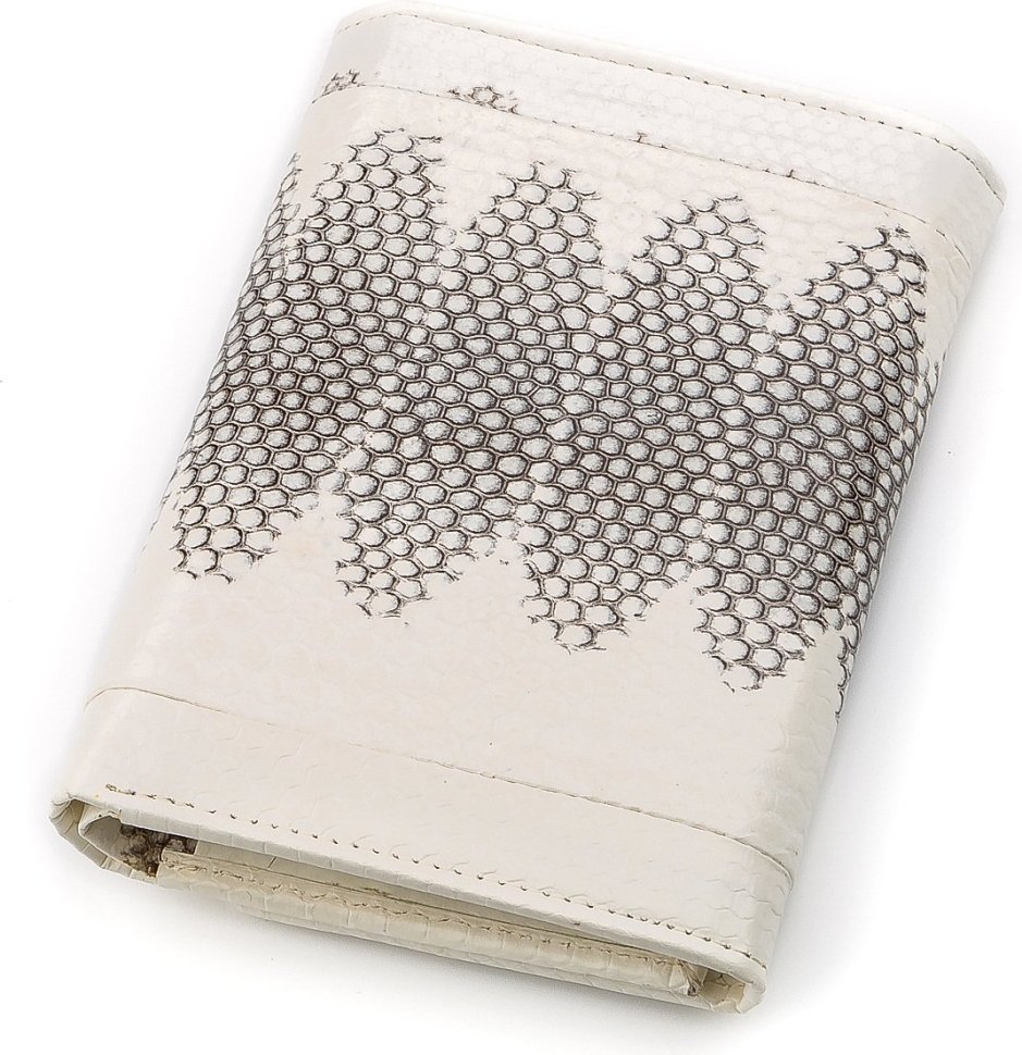 Жіночий гаманець білого кольору зі шкіри морської змії SEA SNAKE LEATHER (024-18281)