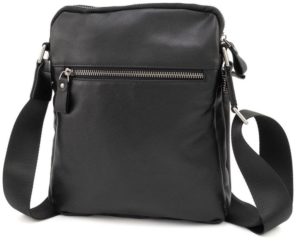 Кожаная мужская среднего размера сумка планшет Leather Collection 90807 черного цвета modnotak фото №3