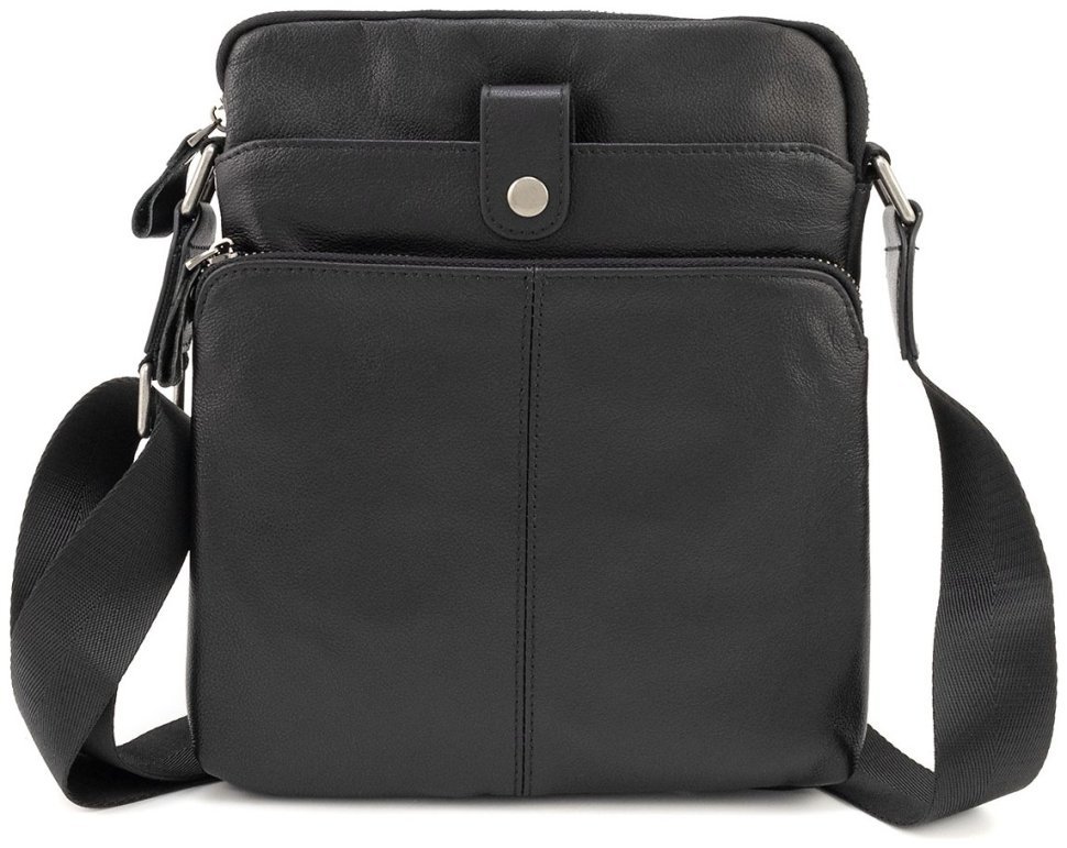 Кожаная мужская среднего размера сумка планшет Leather Collection 90807 черного цвета modnotak фото №4