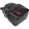 Кожаный небольшой женский рюкзак черного цвета Vintage (20675) - 3