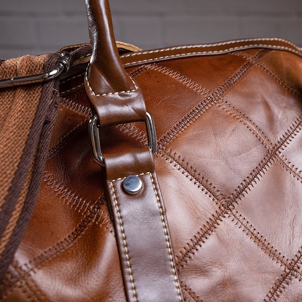 Стильная дорожная сумка коричневого цвета VINTAGE STYLE (14752) modnotak фото №6