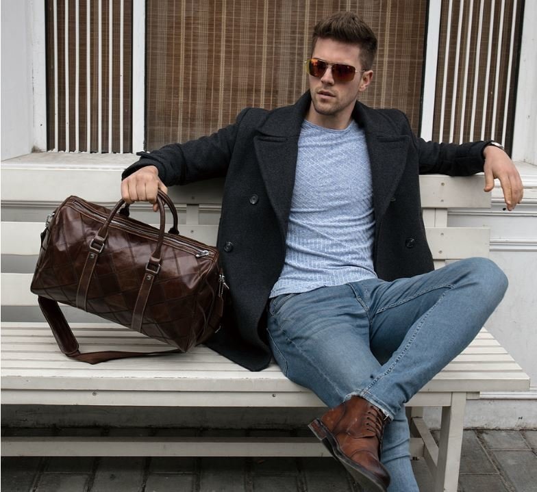 Стильная дорожная сумка коричневого цвета VINTAGE STYLE (14752) modnotak фото №8