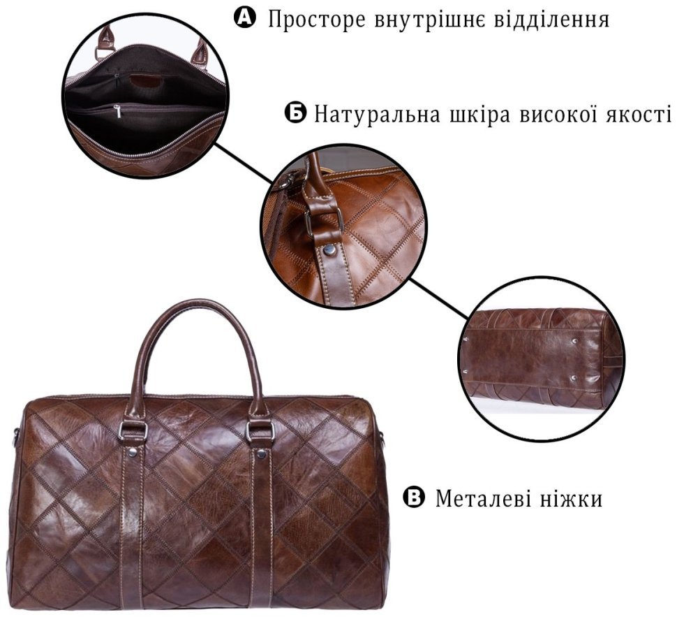 Стильная дорожная сумка коричневого цвета VINTAGE STYLE (14752) modnotak фото №12