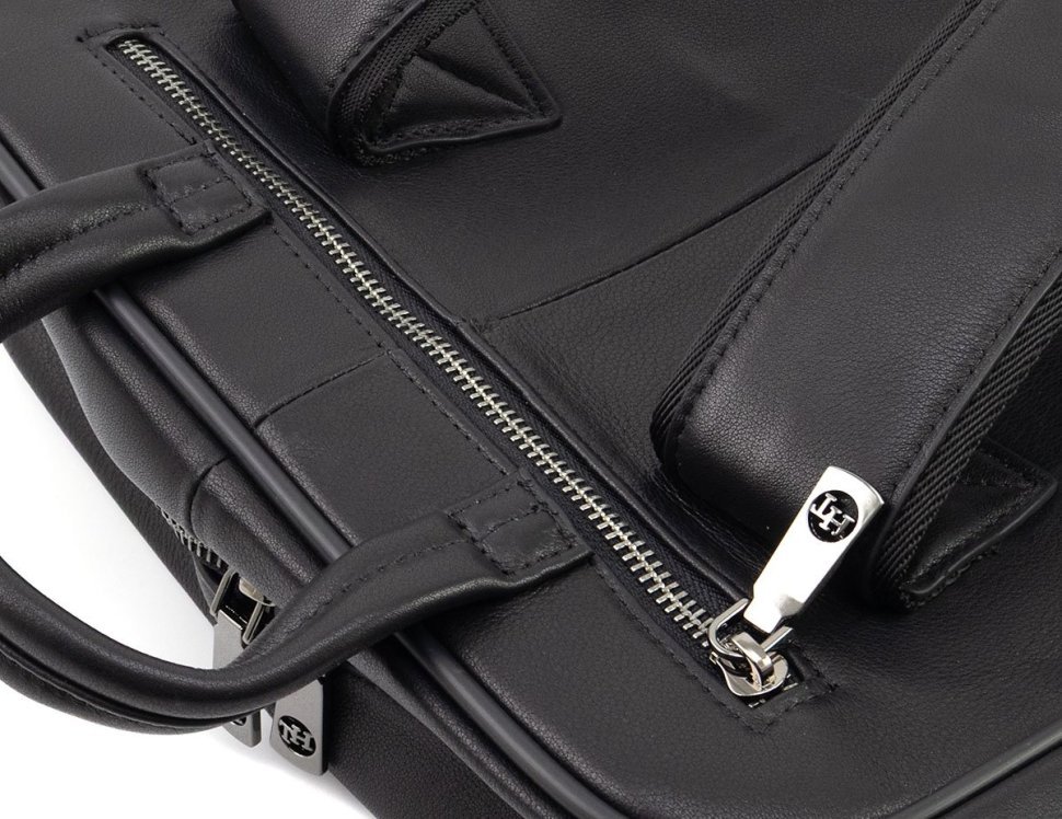 Городской кожаный мужской рюкзак H.T Premium Leather 111707 черный modnotak фото №7