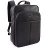 Городской кожаный мужской рюкзак H.T Premium Leather 111707 черный modnotak фото - 1