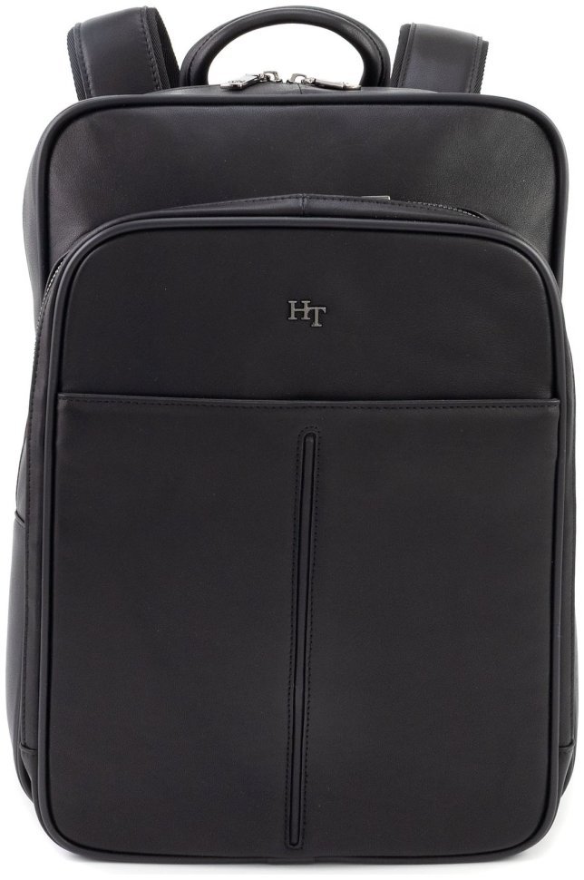 Городской кожаный мужской рюкзак H.T Premium Leather 111707 черный modnotak фото №4