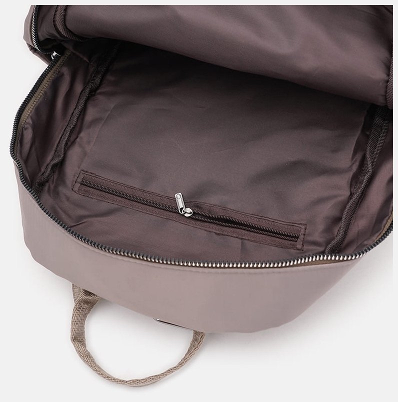 Жіночий текстильний рюкзачок кольору тауп на два відділення Monsen 71807