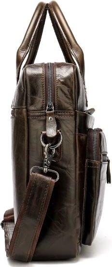 Кожаная мужская сумка для ноутбука с карманами VINTAGE STYLE (14795)