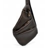 Мужская кожаная сумка-слинг коричневого цвета с металлической фурнитурой TARWA (19688) - 2