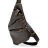 Мужская кожаная сумка-слинг коричневого цвета с металлической фурнитурой TARWA (19688) - 3