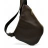 Мужская кожаная сумка-слинг коричневого цвета с металлической фурнитурой TARWA (19688) - 5