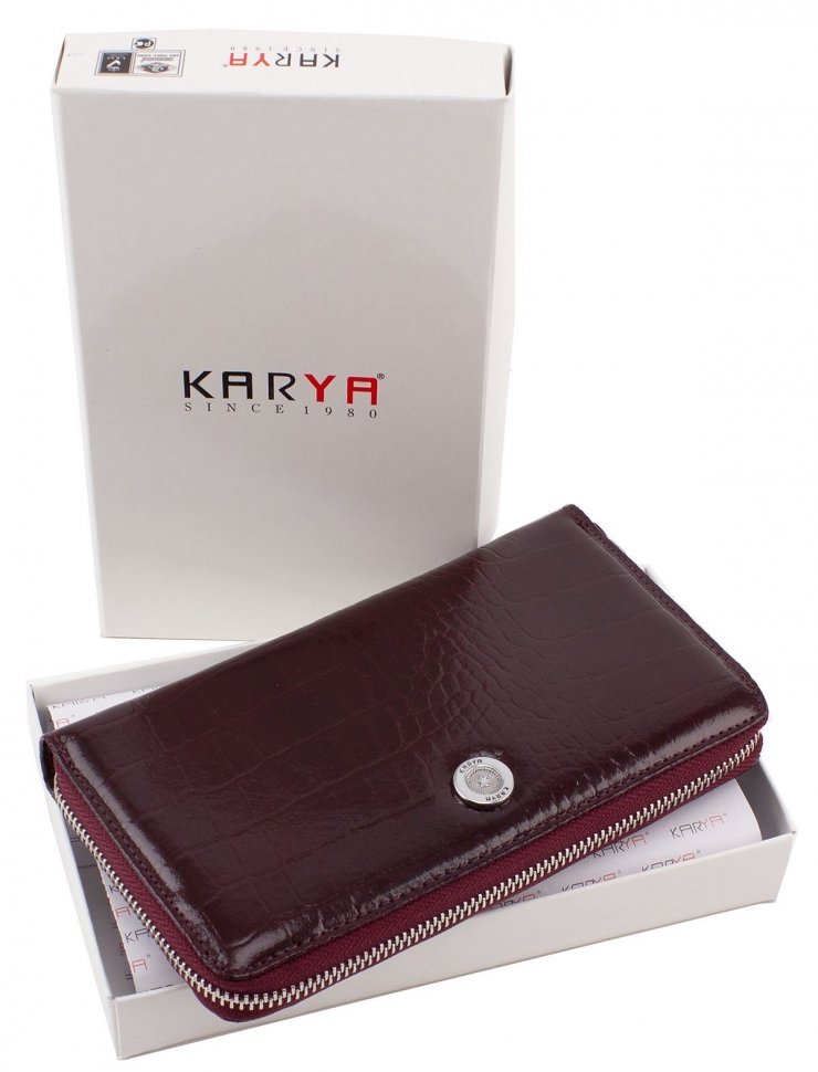 Фірмовий гаманець Бодов кольору з лакової шкіри KARYA (1072-60)