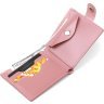 Горизонтальное женское портмоне из натуральной кожи розового цвета Shvigel (2416446) - 3