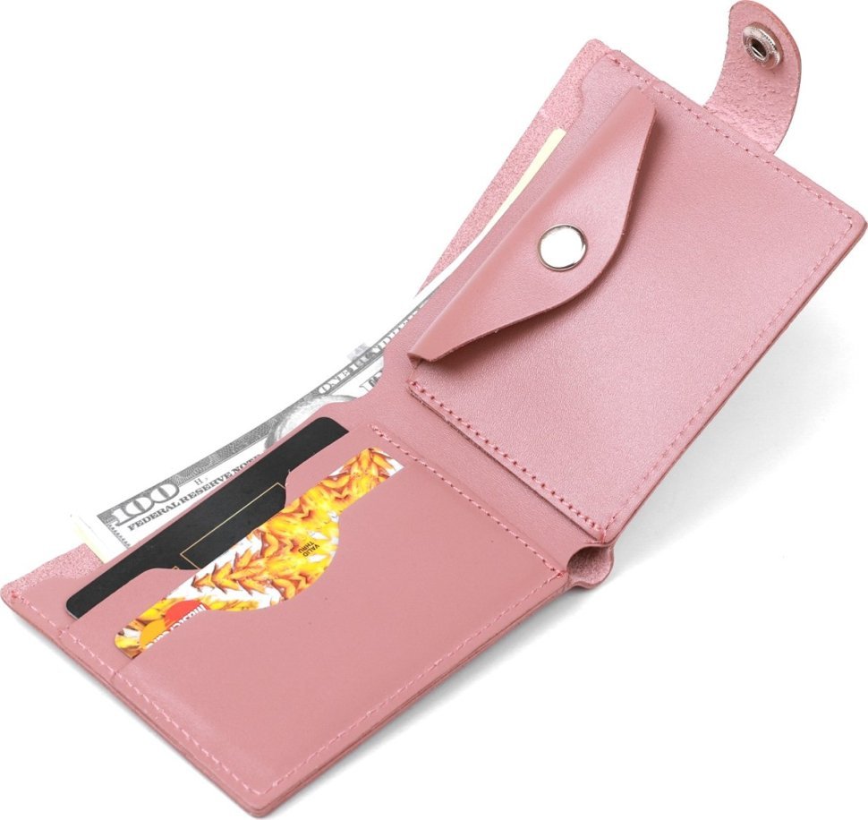 Горизонтальне жіноче портмоне з натуральної шкіри рожевого кольору Shvigel (2416446)