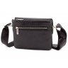 Кожаная мужская сумка черного цвета через плечо KARYA (0637-45) - 2
