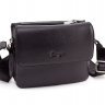 Кожаная мужская сумка черного цвета через плечо KARYA (0637-45) - 1