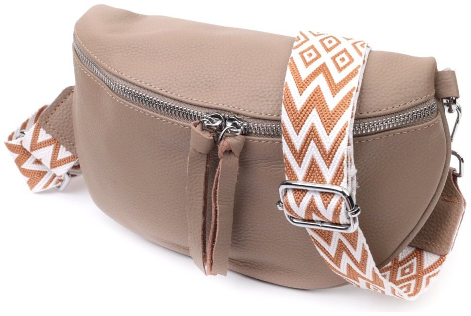 Женская кожаная сумка с мини-кошельком через плечо Vintage 22663 Бежевая modnotak фото №1