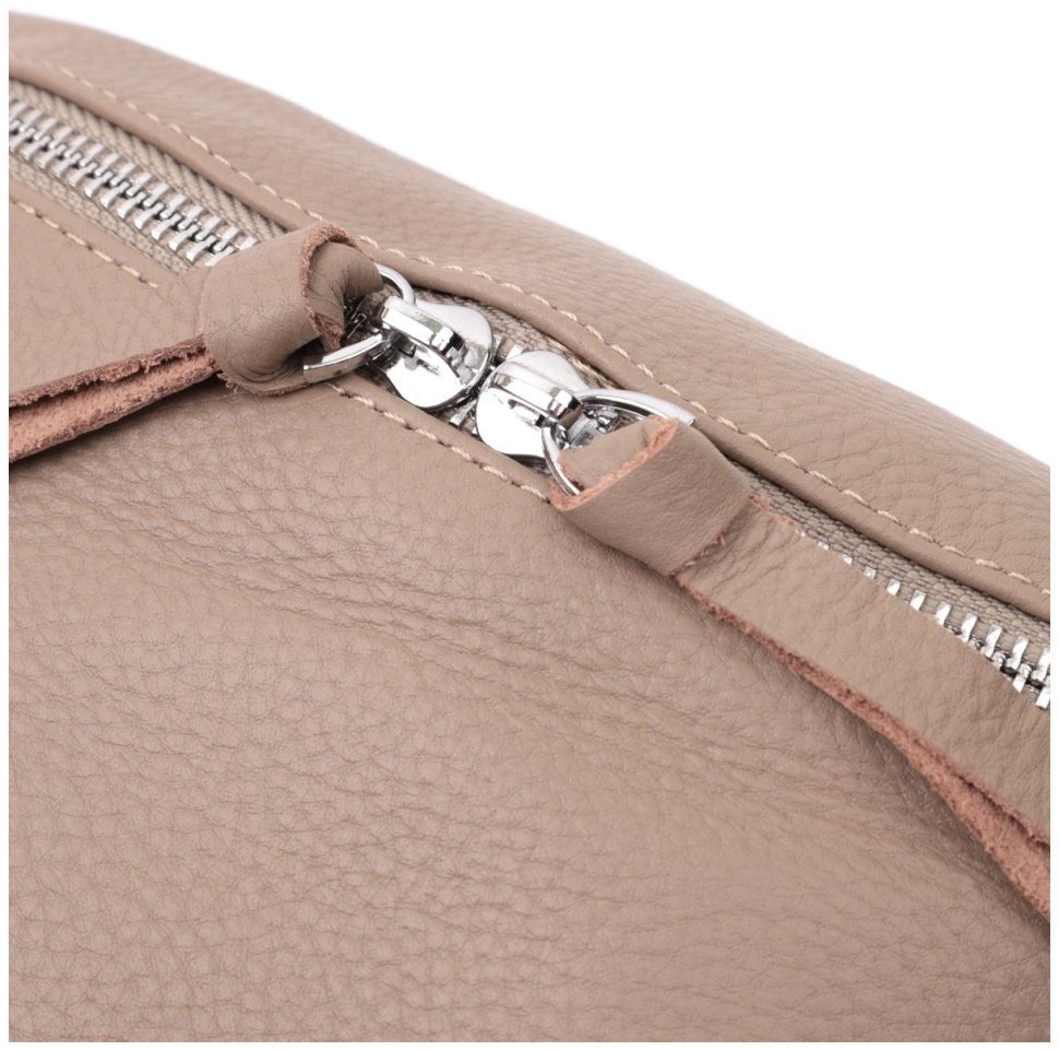 Женская кожаная сумка с мини-кошельком через плечо Vintage 22663 Бежевая modnotak фото №7