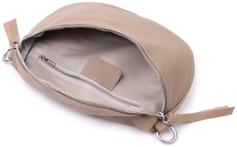 Женская кожаная сумка с мини-кошельком через плечо Vintage 22663 Бежевая modnotak фото №9