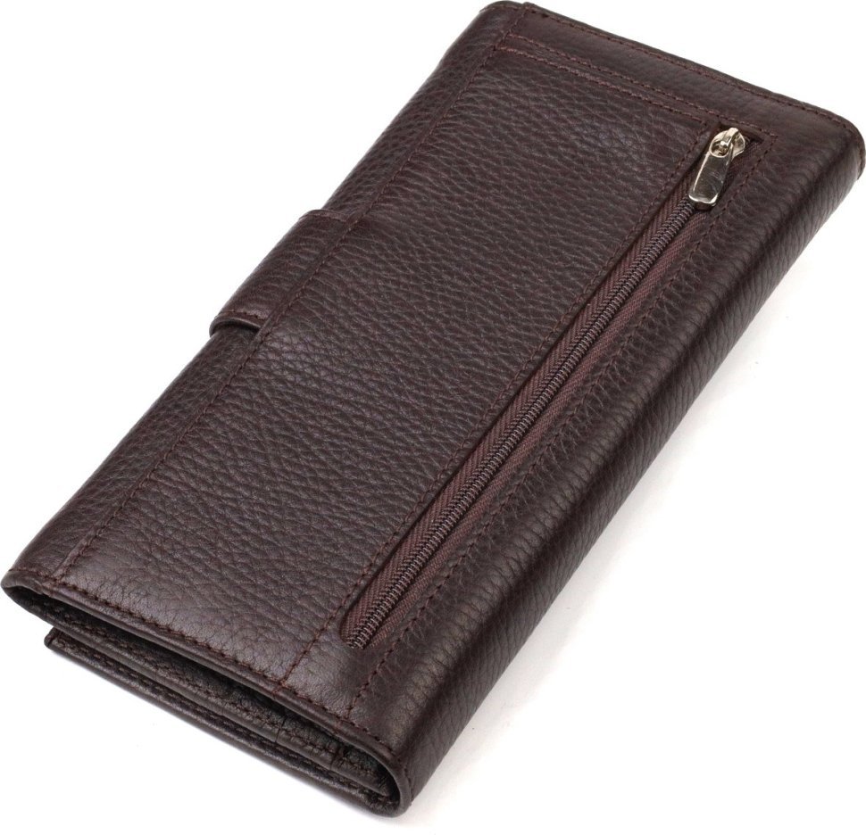 Великий коричневий гаманець із натуральної шкіри флотар CANPELLINI (2421843)