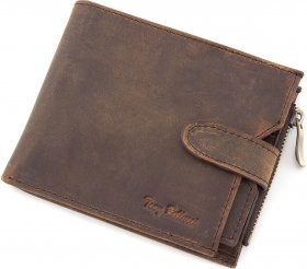 Шкіряне портмоне коричневого кольору з вінтажним ефектом Tony Bellucci (10698)
