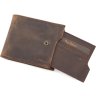Шкіряне портмоне коричневого кольору з вінтажним ефектом Tony Bellucci (10698) - 2