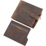 Кожаное портмоне коричневого цвета с винтажным эффектом Tony Bellucci (10698) - 4