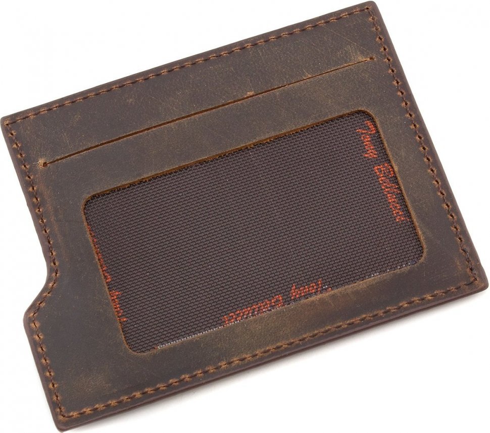 Шкіряне портмоне коричневого кольору з вінтажним ефектом Tony Bellucci (10698)