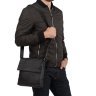 Наплечная мужская кожаная сумка-мессенджер с клапаном черного цвета Tiding Bag (15775) фото №2 Наплечная мужская кожаная сумка-мессенджер с клапаном черного цвета Tiding Bag (15775) modnotak фото - 2