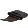 Наплечная мужская кожаная сумка-мессенджер с клапаном черного цвета Tiding Bag (15775) - 6
