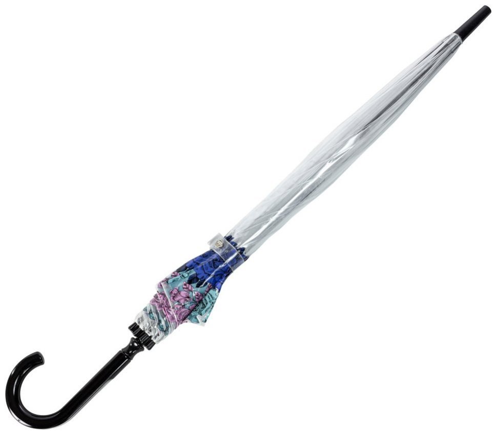 Зонт-трость женский Fulton Birdcage-2 L042 Moody Rose (Трость, механика, прозрачный с принтом цветка розы) 93907 modnotak фото №6