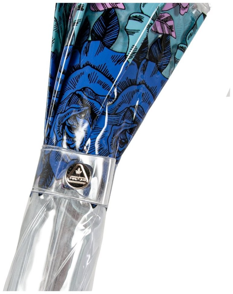 Зонт-трость женский Fulton Birdcage-2 L042 Moody Rose (Трость, механика, прозрачный с принтом цветка розы) 93907 modnotak фото №10