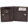 Компактний гаманець коричневого кольору з натуральної шкіри під змію KARYA (1066-015) - 2