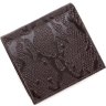Компактный кошелек коричневого цвета из натуральной кожи под змею KARYA (1066-015) - 3