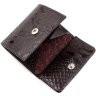 Компактний гаманець коричневого кольору з натуральної шкіри під змію KARYA (1066-015) - 6