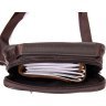 Вертикальная мужская кожаная сумка-барсетка коричневого цвета на плечо Vintage (20436) - 3