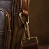 Вертикальная мужская кожаная сумка-барсетка коричневого цвета на плечо Vintage (20436) - 7