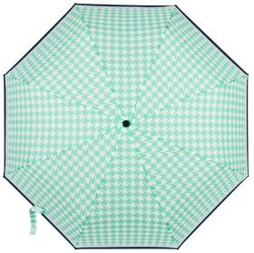 Зонт женский Fulton L354-040898 Minilite-2 Minty Houndstooth (Круглый купол, белый-мятный с акцентной черной полосой) 94207