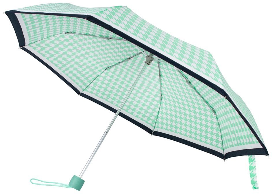 Зонт женский Fulton L354-040898 Minilite-2 Minty Houndstooth (Круглый купол, белый-мятный с акцентной черной полосой) 94207 фото №3 Зонт женский Fulton L354-040898 Minilite-2 Minty Houndstooth (Круглый купол, белый-мятный с акцентной черной полосой) 94207 modnotak фото №3