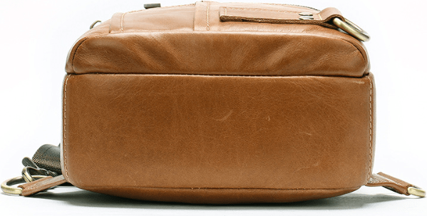 Рыжая сумка-рюкзак через плечо из винтажной кожи Vintage (20008)