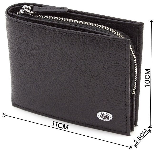 Вместительное мужское портмоне с двумя отделениями под карточки - ST Leather (18559) modnotak фото №3