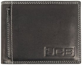 Мужское кожаное портмоне без застежки с RFID-защитой черного цвета JCB NC52MN 94307 с блоком под карты