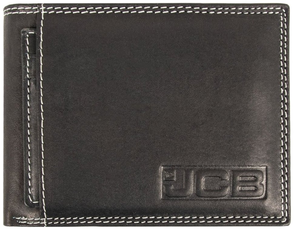 Мужское кожаное портмоне без застежки с RFID-защитой черного цвета JCB NC52MN 94307 с блоком под карты modnotak фото №1