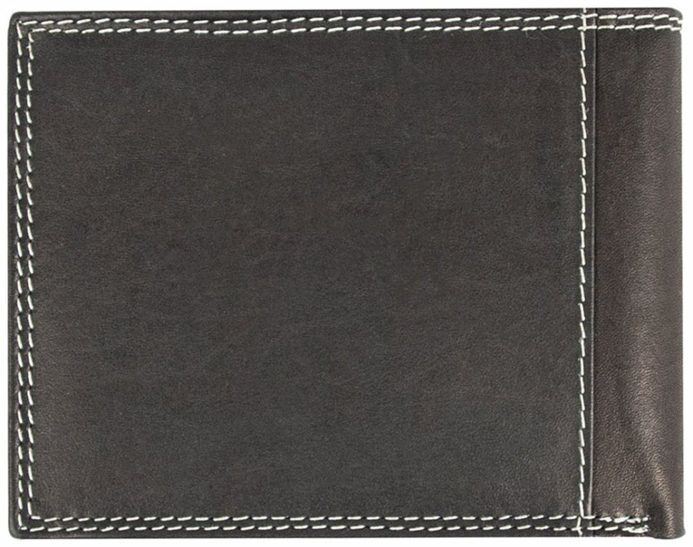 Мужское кожаное портмоне без застежки с RFID-защитой черного цвета JCB NC52MN 94307 с блоком под карты modnotak фото №2